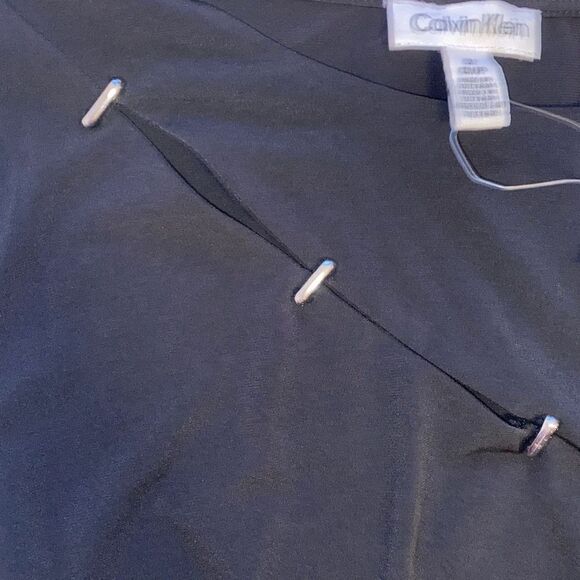 Calvin Klein NWT Sleeveless Top Business Casual Y2K Minimalist Bikercore Black - Picture 3 of 6